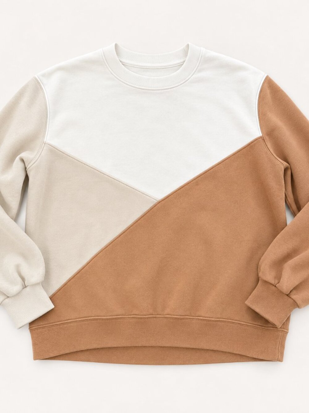 Abercrombie Retro Chic Colorblock Sweatshirt Neutral XS